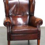 Luxe Schapenleren Oorfauteuil Met Een Vast Zitkussen En Hoog Zitcomfort thumbnail 2