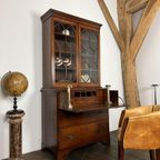 Bureau Bookcase Antiek Engels Eiken thumbnail 2