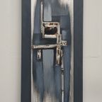 Industrieel Abstract Kunstwerk Schilderij Metaal Op Canvas thumbnail 5