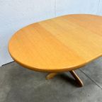 Vintage Ronde Uitschuifbare Eettafel, Licht Eiken. thumbnail 11