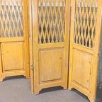 Vintage Houten / Grenenhout Kamerscherm, 4 Panel thumbnail 12