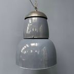 Grote Industriële Blauwgrijze Emaille Hanglamp thumbnail 8