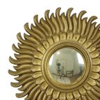 Vintage Zonnespiegel Sunburst Spiegel Convex Goud Hars 42Cm thumbnail 4