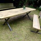 Prachtige Grote Boomstam Tuinbank 210 Cm thumbnail 5