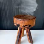 French Oak Stool, 1950 thumbnail 5