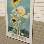 Vintage Jean Jansem Sunflower Poster, Expo'90, Osaka Japan thumbnail 12