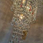Xxl Vintage Opaline Teardrop Kroonluchter Pegels Kristal Hanglamp thumbnail 10