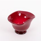 Art Red Glass Bowl By Monica Bratt For Reijmyre Glasbruk, Sweden 1950’s thumbnail 3