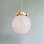 Art Deco Hanglamp Van Gesatineerd Glas (5 Beschikbaar) thumbnail 3