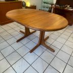 Vintage Deens Design Eettafel Ovaal/Rond, Massief Teak, Verlengbaar thumbnail 7