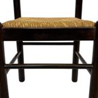 Set Van 4 Donkerbruine Houten Stoelen Jaren 70 Minimalist thumbnail 9