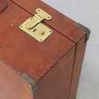 Vintage Luxe Leren Reiskoffer Handgemaakt Italy thumbnail 9
