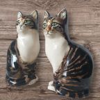2 Vintage Katten Beelden Studio Six Seneshall Fullham Gesigneerd thumbnail 5