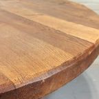 Vintage Wabi Sabi Massief Eikenhout Eettafel, Rond thumbnail 10