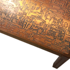 Vintage Salontafel Met Koperen Plaat 'rappestad' thumbnail 14