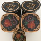5 X Zeldzame Oude Dozen Blikken Met Stilleven Bloemen thumbnail 5