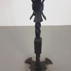 Vintage Brutalist Vloer Kandelaar Cast Iron Mid Century 1960 thumbnail 8
