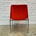 4x Vintage Oranje Stapelstoelen Oranje Kuip En Chromen Frame thumbnail 9