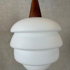 Vintage Hanglamp – Teak En Opaline thumbnail 3