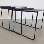 Vintage Zwart Metaal Bijzettafel Mimi Set Nesting Tables '80 thumbnail 6