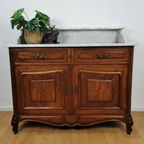 Vintage Antiek Dressoir Commode Ladekast, Badkamermeubel Met Marmer Blad 203 thumbnail 2