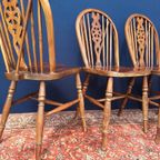 4 Vintage Brocante Wheelchair Stoelen, Houten Stoeltjes thumbnail 6