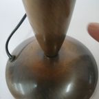 Vintage '60-70s Style' Glazen Tafellamp Geel Oranje Vlam/swirlmotief thumbnail 12