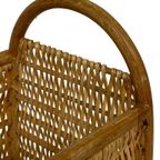 Vintage Rotan Krantenbak Boho Style Lectuurmand Van Riet thumbnail 6