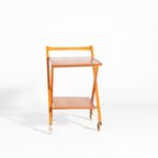 Mid-century Italian Design Foldable Teak Serving Trolley/bar Cart thumbnail 7
