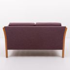 Vintage Danish Design Two Seat Sofa / 2 Zitsbank In Aubergine Wool thumbnail 7