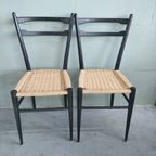 Set Vintage Keukenstoelen Lichtgewicht Gio Ponti Style Zwart thumbnail 4