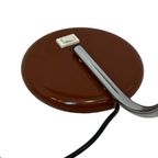 Herda - Space Age Table Lamp - Brown Base And Shade, Chromed Upright (rare Model) thumbnail 8