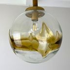 Midcentury Hanglamp, Glazen Bol - Helder/Amber Murano thumbnail 4