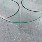 Vintage Postmodern Glazen Bijzettafel, Rond thumbnail 7