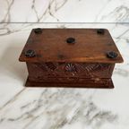 Antiek Houtenkistje, Friese Kerfsnede Houtsnijwerk 1900 thumbnail 8