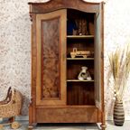 Antieke Noten Houten Art Deco Toogkast/linnenkast Julia thumbnail 5
