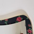 Fifties Vintage Spiegel Wandspiegel Jaren 50 Rozen Spiegel thumbnail 4