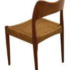 Set Van 4 Eetkamerstoelen Eetstoelen Arne Hovmand Olsen Deens Design Vintage Papercord thumbnail 18