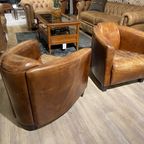 2 X Vintage Aviator Fauteuils In Generfd Cognac Leer Piloten Stoelen thumbnail 4