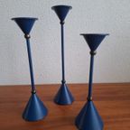 Vintage Set Van 3 Diabolo Kandelaars Memphis Milano Stijl thumbnail 5