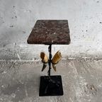 Marble Top Side Table With Sculptural Horn Base thumbnail 9