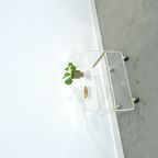 Space Age Plexiglas Trolley Met Messing, Tv Meubel thumbnail 18
