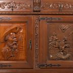 Unique Carved ‘don Quixote’ Cabinet / Dressoir, Spain 1950’s thumbnail 5