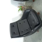 Zwarte Skai Kunstleder Draaifauteuil Uit Zweden thumbnail 6