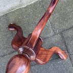 Stevig Mahonie Tafeltje Op Driepoot, Doorsnede 50 Cm thumbnail 2