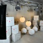 11x Art Deco Xl Hanglampen – Opaline En Messing thumbnail 6