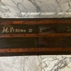 Een Houten Hutkoffer/ Reiskist Oftewel "steamer Trunk", Ca. 1900 thumbnail 7