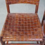 Set Van 6 Schuitema Eetkamerstoelen Uit De Shaker Collectie Met Gevlochten Leren Zitting thumbnail 7