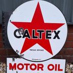 Dubbelzijdig Xl Emaille Reclame Bord Van Caltex Motor Oil️⛽️ thumbnail 7