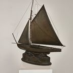 Zeldzaam Messing Zeilschip – Gesigneerd En Gemaakt In 1912 thumbnail 9